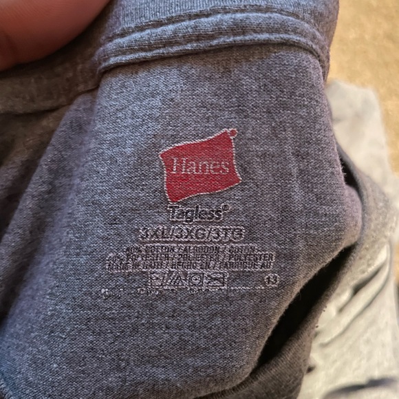 Hanes Gray Short Sleeve Tee with Green Graphic - Picture 3 of 4